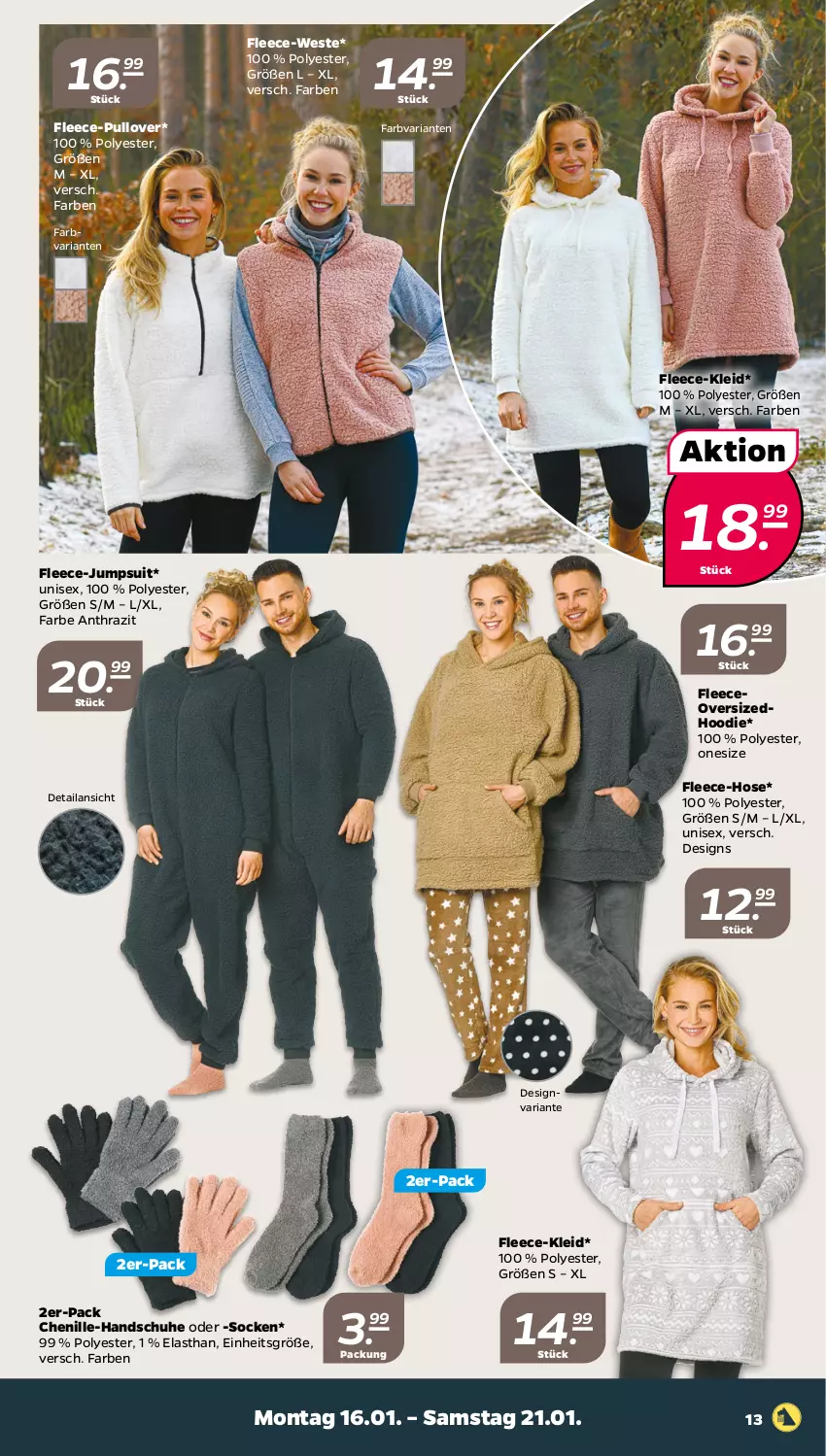 Aktueller Prospekt Netto - Woche 3 - von 16.01 bis 21.01.2023 - strona 13 - produkty: handschuhe, hose, jumpsuit, kleid, Pullover, Ria, schuhe, socken, Ti, Weste