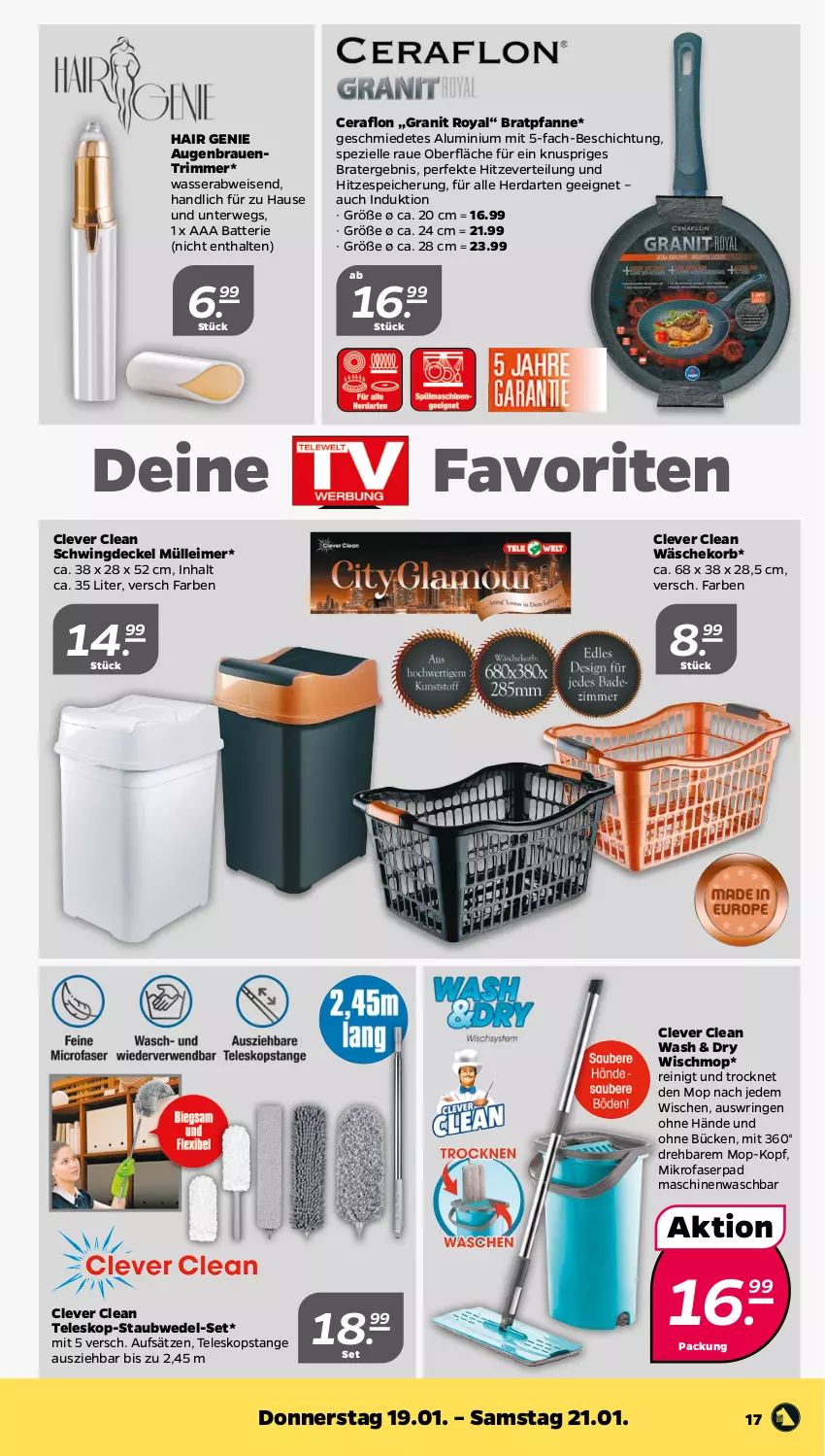 Aktueller Prospekt Netto - Woche 3 - von 16.01 bis 21.01.2023 - strona 17 - produkty: batterie, bratpfanne, decke, Deckel, eimer, eis, elle, herdarten, korb, leimer, mikrofaser, pfanne, ring, rwe, Spezi, staubwedel, Teleskop, Ti, wäschekorb, wasser, wedel