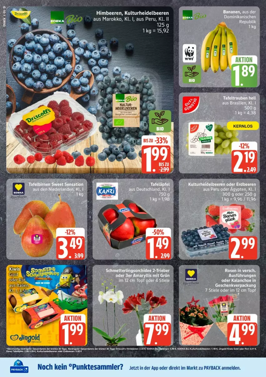 Aktueller Prospekt Edeka - Prospekte - von 08.12 bis 13.12.2025 - strona 10 - produkty: beere, beeren, heidelbeere, heidelbeeren, himbeer, himbeere, himbeeren, payback, tee, tesa