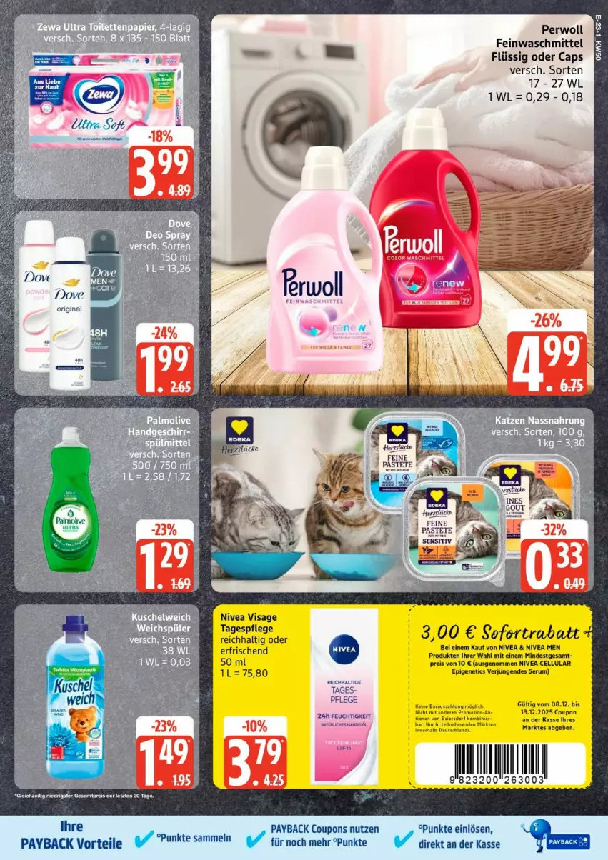 Aktueller Prospekt Edeka - Prospekte - von 08.12 bis 13.12.2025 - strona 27 - produkty: Cap, coupon, coupons, eis, feinwaschmittel, payback, perwoll, reis, Ti, waschmittel, ZTE