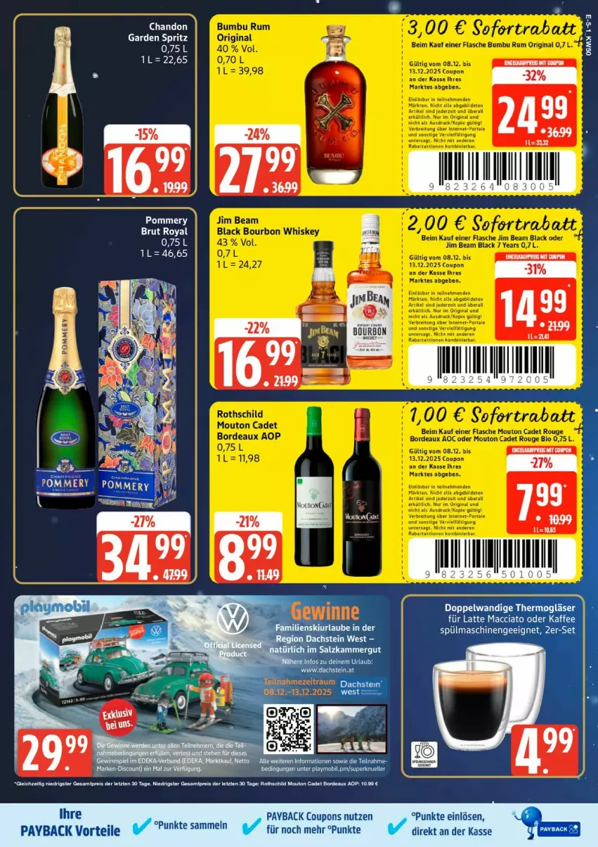 Aktueller Prospekt Edeka - Prospekte - von 08.12 bis 13.12.2025 - strona 5 - produkty: brut, jim beam, payback