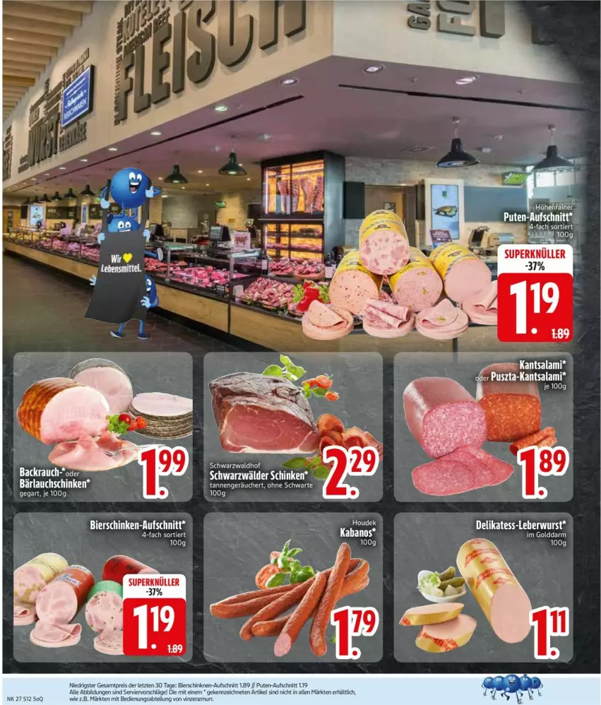 Aktueller Prospekt Edeka - Prospekte - von 29.06 bis 04.07.2026 - strona 14 - produkty: kabanos, leberwurst, Rauch, salami, schinken, schwarzwälder schinken, wurst