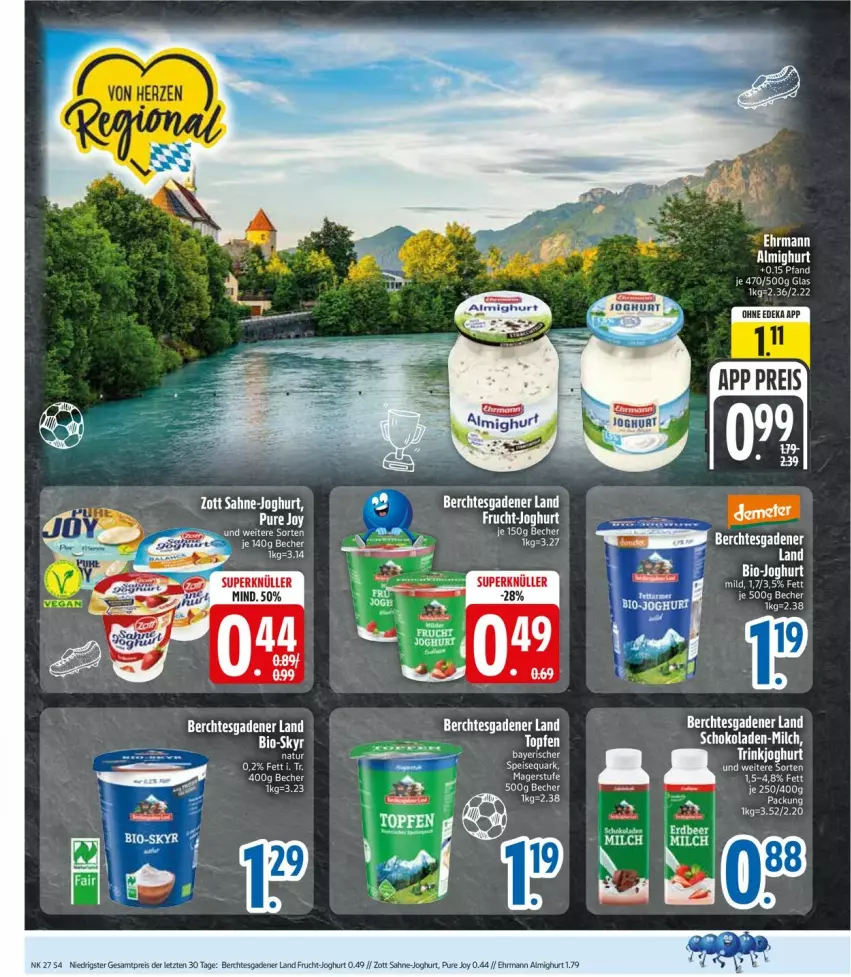 Aktueller Prospekt Edeka - Prospekte - von 29.06 bis 04.07.2026 - strona 6 - produkty: almighur, almighurt, arla, Becher, bio, deka, ehrmann, ehrmann almighurt, eis, frucht, joghur, joghurt, K2, LG, milch, reis, sahne, schoko, schokolade, schokoladen, Skyr, zott, ZTE