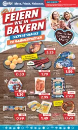 Gazetka promocyjna Combi - Prospekte - Gazetka - ważna od 17.09 do 17.09.2022 - strona 12 - produkty: Alpenhain, angebot, angebote, axe, baguette, bavaria blu, Becher, bergader, braten, brezel, buch, eis, gin, grill, grillhaxe, Haxe, henglein, Holz, kabanos, kartoffel, Kartoffelklöße, Knödel, Laugenbrezel, mac, meggle, obazda, ponnath, reis, Ria, stube, Ti, Weißwurst, wurst, ZTE