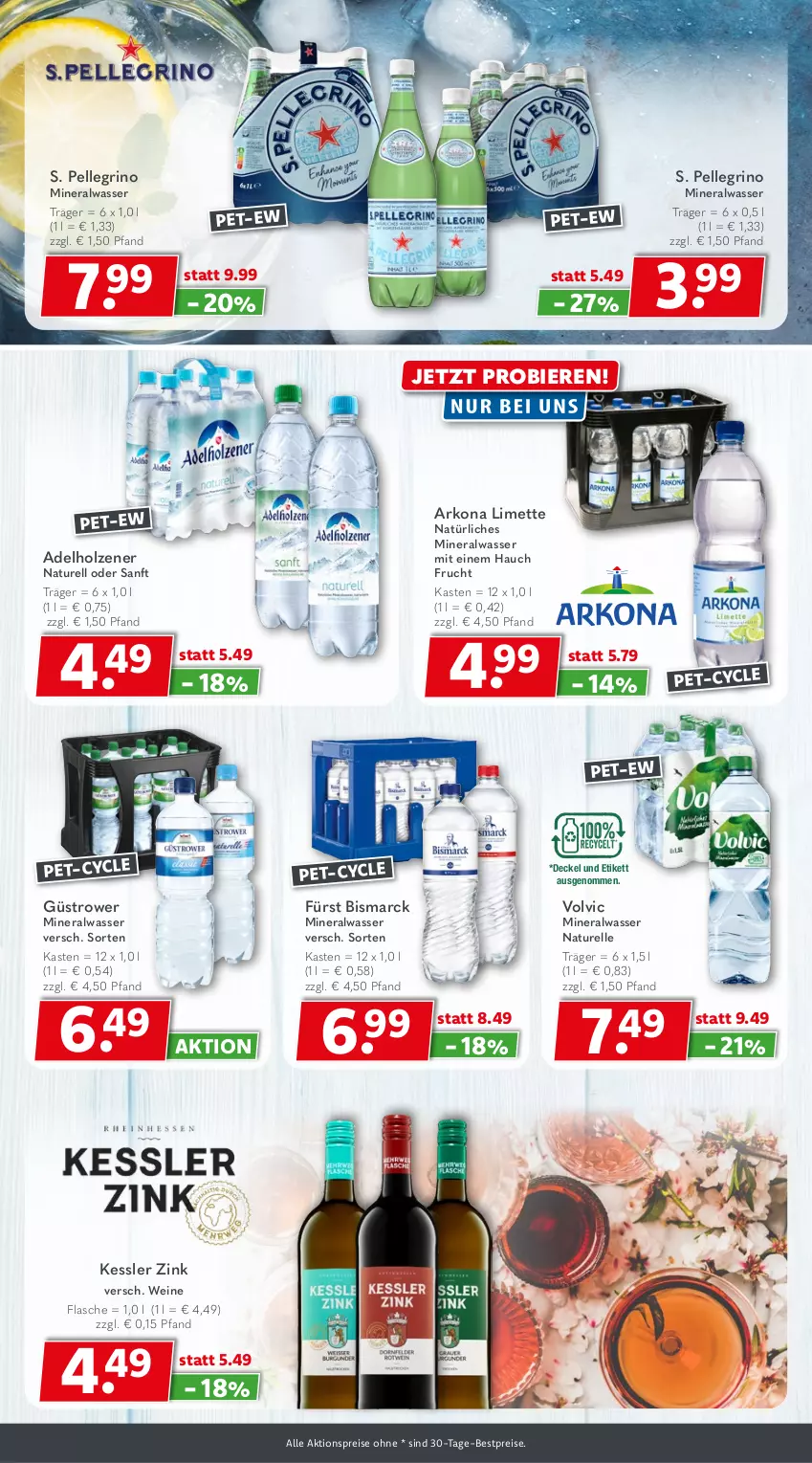 Aktueller Prospekt Getraenkeland - von 12.04 bis 24.04.2026 - strona 6 - produkty: adelholzener, aktionspreis, Alwa, bestpreis, bestpreise, bier, Biere, bismarck, decke, Deckel, eis, elle, flasche, frucht, Holz, limette, Mett, mineralwasser, natur, natürliches mineralwasser, reis, rel, Ti, volvic, wasser, wein, weine