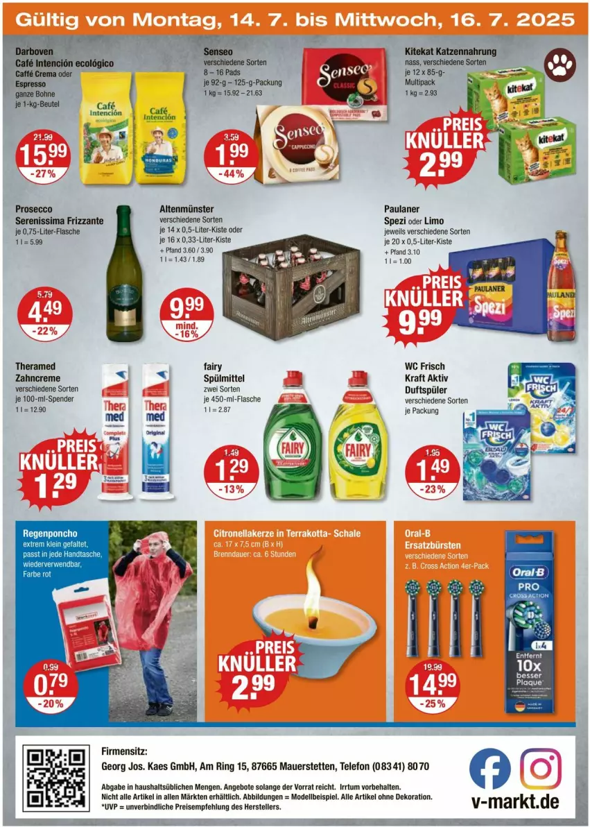 Aktueller Prospekt Vmarkt - Prospekte - von 10.07 bis 16.07.2025 - strona 20 - produkty: alle artikel ohne dekoration, Altenmünster, angebot, angebote, auer, beutel, creme, dekoration, dell, ecco, eis, fairy, flasche, frizzante, kaes, kraft, limo, Mode, Paula, paulaner, prosecco, ring, sim, Spezi, spülmittel, telefon, theramed, Ti, zahncreme