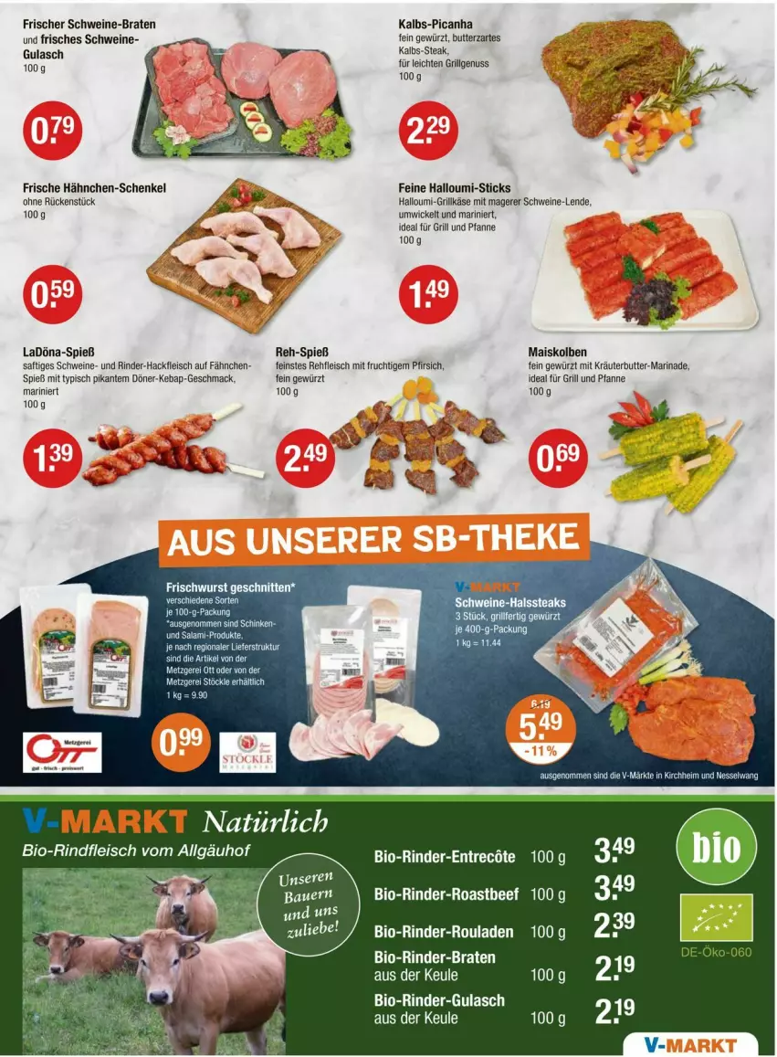 Aktueller Prospekt Vmarkt - Prospekte - von 10.07 bis 16.07.2025 - strona 3 - produkty: beef, bio, bio-rindfleisch, braten, butter, eis, fleisch, Frische Hähnchen, frucht, für grill und pfanne, gewürz, grill, grill und pfanne, Grillkäse, gulasch, hackfleisch, hähnchen-schenkel, Halloumi, henkel, ideal für grill, ideal für grill und pfanne, Käse, kräuter, kräuterbutter, LG, mac, mais, marinade, mit frucht, nuss, pfanne, pfirsich, rind, rinder, rinder-hackfleisch, rindfleisch, roastbeef, saft, schenkel, schwein, schweine, steak, steaks, Ti, und pfanne, wein, weine, WICK