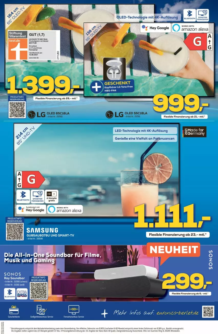 Aktueller Prospekt Euronics - Prospekte - von 29.06 bis 06.07.2022 - strona 3 - produkty: alexa, amazon alexa, angebot, Bad, Bank, eis, LG, Mode, Nuance, reis, ring, Ti