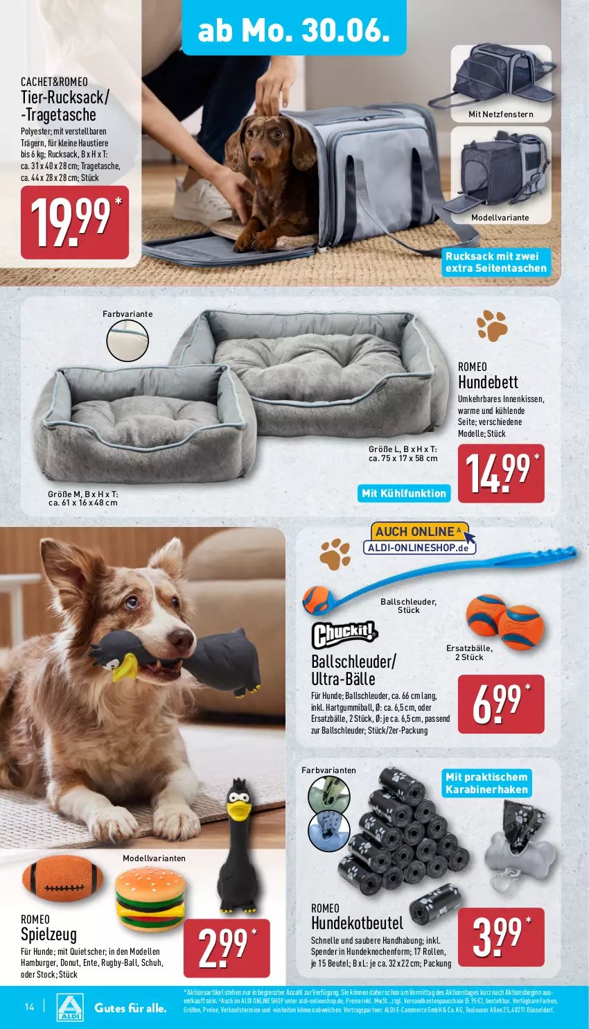 Aktueller Prospekt Aldi Nord - Von Montag - von 30.06 bis 05.07.2025 - strona 14 - produkty: aldi, aust, ball, bett, beutel, burger, dell, Donut, eis, elle, ente, fenster, gin, hamburger, Hundebett, kissen, leine, Mode, ndk, reis, Ria, rucksack, sac, Schal, Schale, spielzeug, Stier, Tasche, taschen, Ti, Tiere, tisch, tragetasche, ZTE