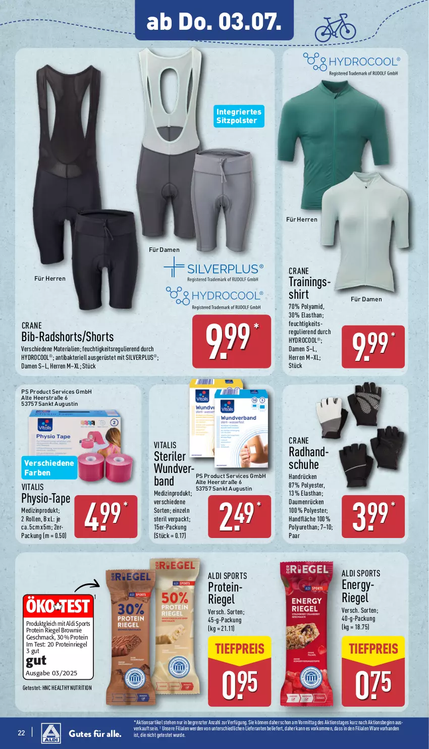 Aktueller Prospekt Aldi Nord - Von Montag - von 30.06 bis 05.07.2025 - strona 22 - produkty: aldi, brownie, eis, erde, gin, handschuhe, mac, medizinprodukt, reis, Ria, riegel, schuhe, shirt, shorts, Sport, Ti, tiefpreis, vita, vitalis, ZTE