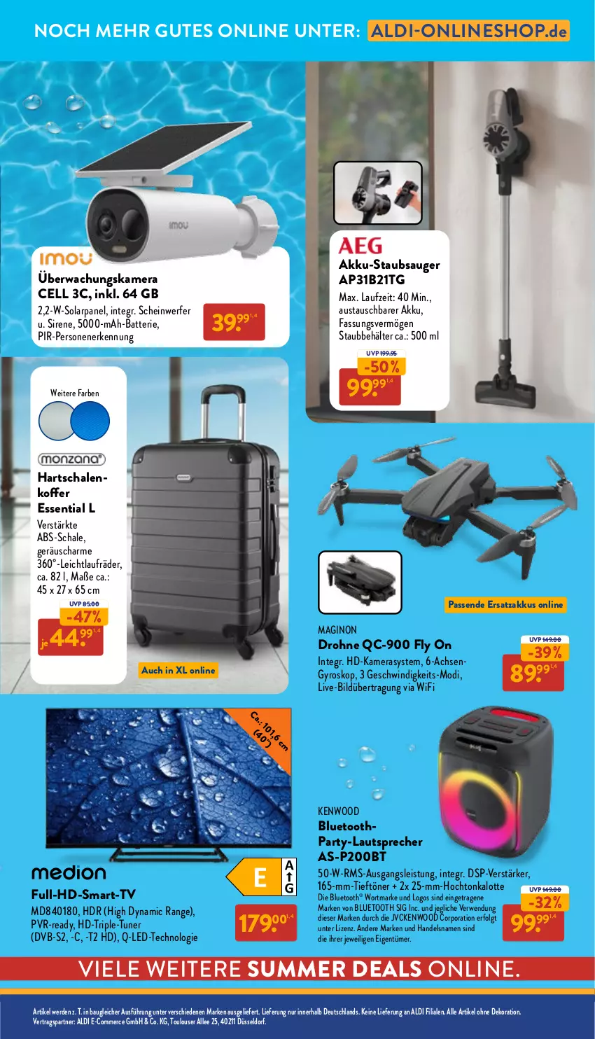 Aktueller Prospekt Aldi Nord - Von Montag - von 30.06 bis 05.07.2025 - strona 33 - produkty: akku, Akku-Staubsauger, aldi, alle artikel ohne dekoration, aust, batterie, Bau, Behälter, dekoration, Drohne, dvb, dvb-s2, eis, erde, gin, gyros, HP, kamera, Kameras, laufräder, lautsprecher, LG, rwe, Schal, Schale, staubsauger, Ti, tuner