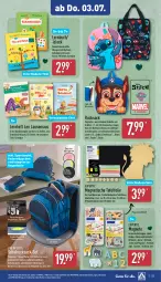 Gazetka promocyjna Aldi Nord - Von Montag - Gazetka - ważna od 05.07 do 05.07.2025 - strona 23 - produkty: beutel, buch, dell, disney, elle, ente, expertiz, Federmäppchen, Kreide, Magnets, Maus, Mode, Paw Patrol, pflanze, pflanzen, reifen, rel, Ria, rucksack, sac, schultergurt, Sport, Ti, Tiere, tisch