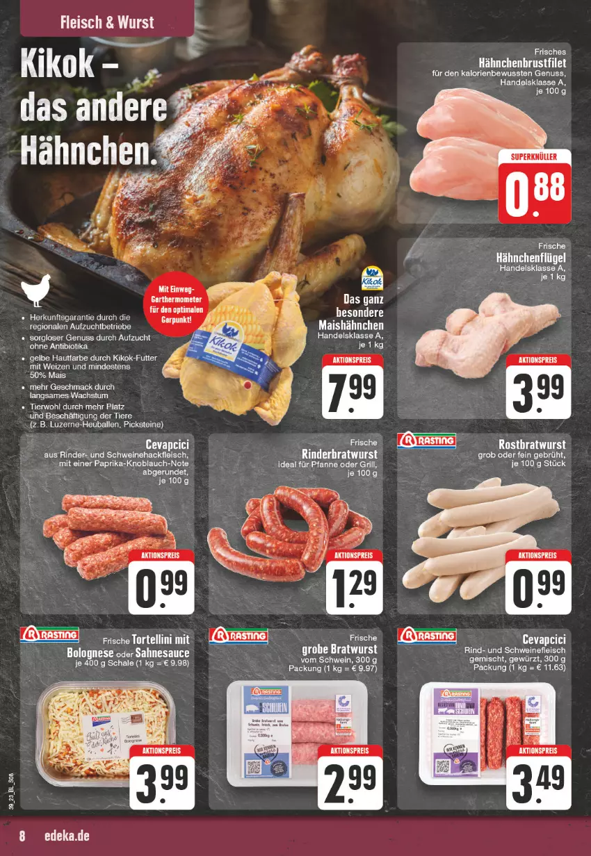 Aktueller Prospekt E Center - Angebote der Woche - von 25.09 bis 30.09.2023 - strona 8 - produkty: ball, bio, eis, fleisch, grill, hähnchenflügel, Heu, knoblauch, mac, mais, nuss, paprika, pfanne, rind, schwein, schweine, schweinefleisch, Ti, Tiere, wein, weine, wurst