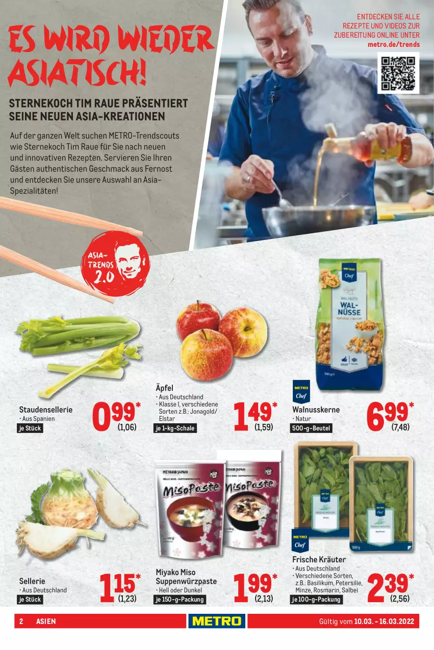 Aktueller Prospekt Metro - Food - von 10.03 bis 16.03.2022 - strona 2 - produkty: basilikum, beutel, decke, deo, elle, kräuter, mac, Metro, minze, natur, nuss, petersilie, rezept, rezepte, rosmarin, Schal, Schale, scout, Spezi, stauden, suppe, suppen, Ti, tisch, walnuss, walnusskerne