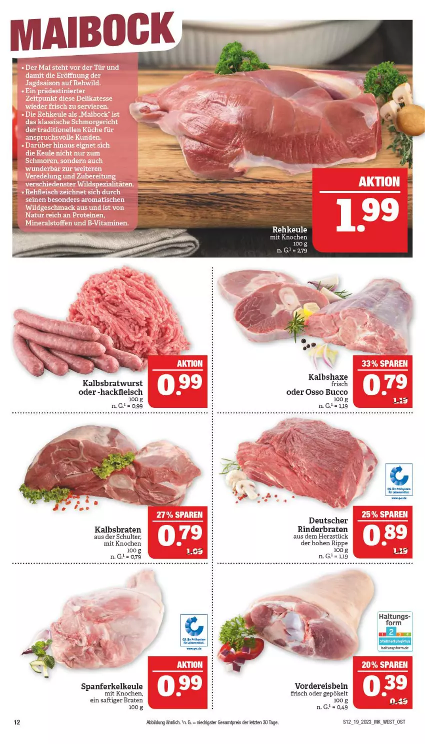 Aktueller Prospekt Marktkauf - Prospekt - von 07.05 bis 13.05.2023 - strona 12 - produkty: Bau, braten, bratwurst, eis, fleisch, hackfleisch, Kalbsbratwurst, reis, rind, rinder, rinderbraten, saft, Ti, wurst, ZTE