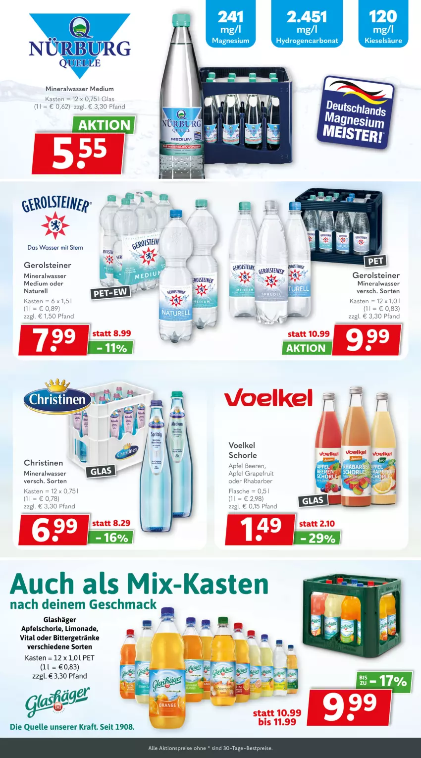 Aktueller Prospekt Getraenkeland - von 14.09 bis 26.09.2026 - strona 5 - produkty: aktionspreis, Alwa, apfel, Apfelschorle, beere, beeren, bestpreis, bestpreise, Bona, eis, elle, flasche, gerolsteine, gerolsteiner, getränk, getränke, grapefruit, kraft, limo, limonade, mac, magnesium, mineralwasser, Mineralwasser Medium, natur, reis, rel, rhabarber, schorle, steiner, tee, Ti, vita, wasser