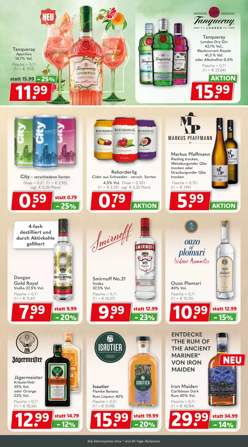 Aktueller Prospekt Getraenkeland - von 14.09 bis 26.09.2026 - strona 7 - produkty: aktionspreis, alkohol, auer, bestpreis, bestpreise, burgunder, cider, Cien, Currant, decke, dovgan, dry gin, eis, flasche, Germ, gin, grauburgunder, jägermeister, kräuter, kräuterlikör, lack, LG, likör, liqueur, london dry, london dry gin, Meister, orange, ouzo, reis, riesling, rum, smirnoff, Tanqueray, Ti, vodka