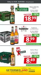 Gazetka promocyjna Getraenkeland - Gazetka - ważna od 26.09 do 26.09.2026 - strona 9 - produkty: berliner, bestpreis, bestpreise, bier, eis, Elan, frankfurter, getränk, getränke, LG, pils, pilsener, pilsner, reis, Ti