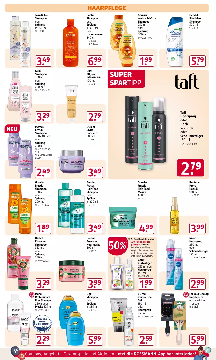 Aktueller Prospekt Rossmann - Prospekte - von 31.01 bis 06.04.2025 - strona 10 - produkty: angebot, angebote, bürste, coupon, coupons, creme, dell, elle, elvital, For Your Beauty, fructis, garnier, gewinnspiel, Guhl, haarpflege, haarspray, isana, lack, Maske, Mode, nivea, oder schaumfestiger, pantene, pantene pro-v, pro-v, sana, schaumfestiger, shampoo, shampoo 250 ml, shampoo oder spülung, spartipp, Spiele, spülung, spülung 200 ml, Taft, Ti, vita, Wahre Schätze, Yo