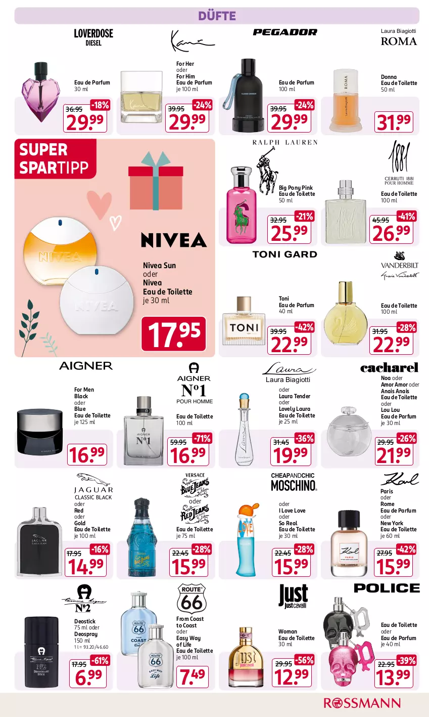 Aktueller Prospekt Rossmann - Prospekte - von 31.01 bis 06.04.2025 - strona 7 - produkty: deo, deospray, deospray 150 ml, Deostick, Eau de parfum, eau de parfum 30 ml, eau de toilette, eau de toilette 100 ml, eau de toilette 30 ml, eau de toilette 50 ml, lack, laura biagiotti, nivea, nivea sun, oder deospray, parfum, spartipp, tender, Ti, Yo