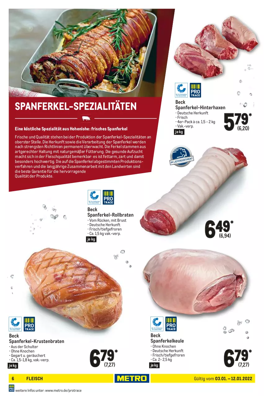 Aktueller Prospekt Metro - GastroJournal - von 03.01 bis 12.01.2022 - strona 6 - produkty: axe, braten, eis, elle, erde, fleisch, Haxe, krustenbraten, mac, Metro, natur, rollbraten, Spezi, Ti