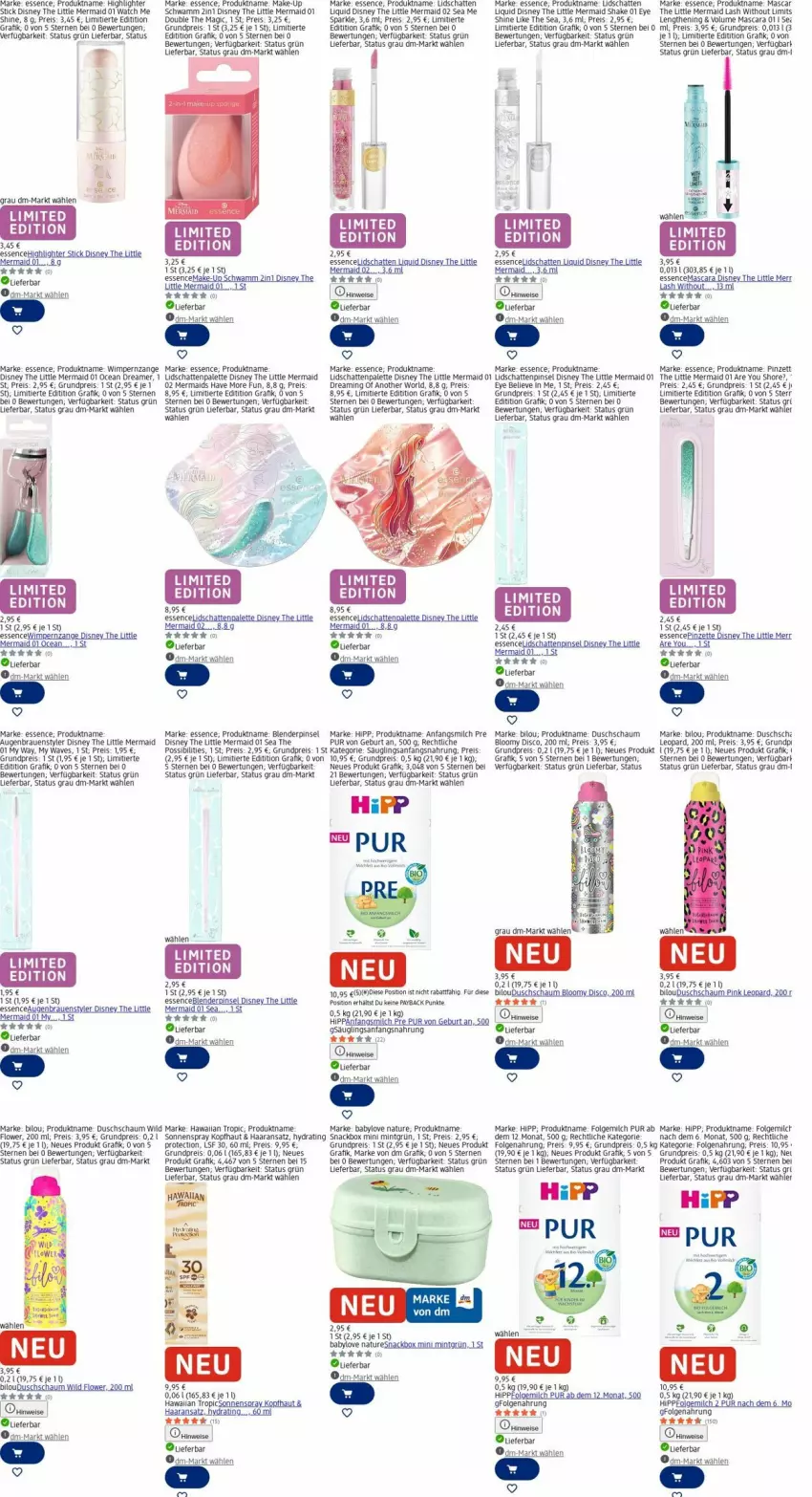 Aktueller Prospekt Dm Drogerie - Prospekte - von 23.03 bis 01.04.2026 - strona 22 - produkty: Babylove, Blender, disney, eis, folgemilch, hipp, HP, LG, Make-up, Mascara, milch, mint, natur, Palette, Pinsel, rama, reis, schwamm, shake, snack, sonnenspray, Ti, Wild, Yo