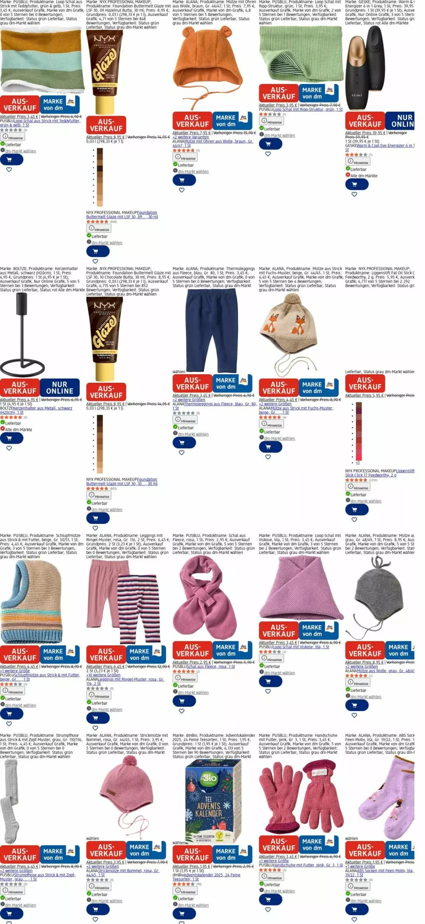 Aktueller Prospekt Dm Drogerie - Prospekte - von 23.03 bis 01.04.2026 - strona 3 - produkty: Adventskalender, bio, braun, Brei, butter, cola, eis, elle, energizer, gin, handschuhe, hose, kerze, Kerzenhalter, leggings, Lippenstift, Mütze, reis, Ria, ring, rum, Schal, Schlupfmütze, schuhe, socken, Strumpfhose, tee, Thermoleggings, Ti, usb, wolle