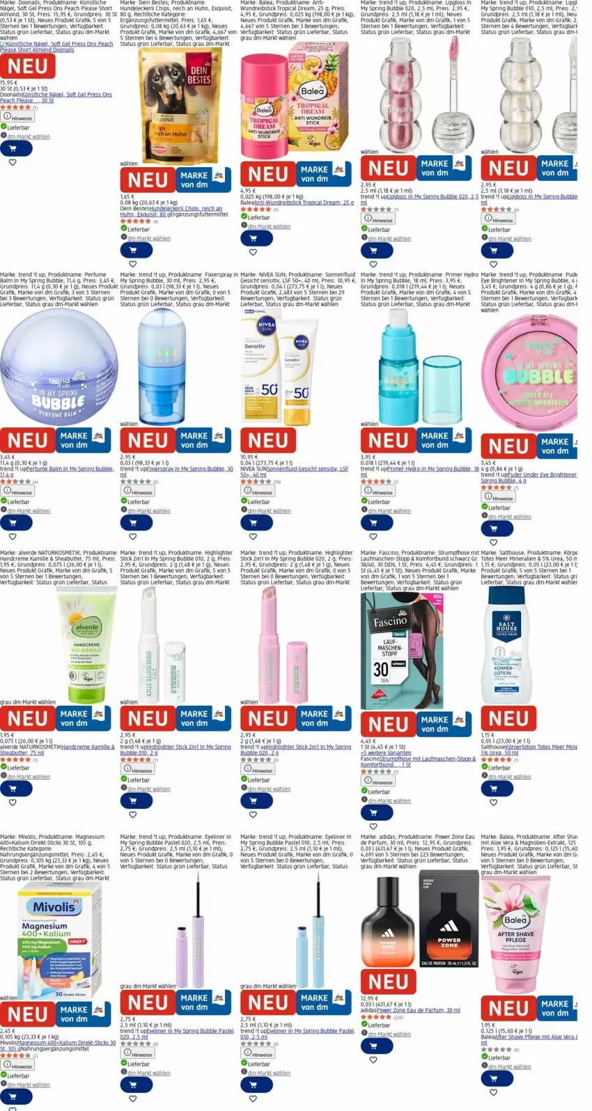 Aktueller Prospekt Dm Drogerie - Prospekte - von 23.03 bis 01.04.2026 - strona 30 - produkty: Adidas, after shave, akku, aloe vera, Alverde, butter, chips, cin, creme, Eau de parfum, eis, erde, erganzungsfuttermittel, Eveline, Eyeliner, handcreme, hose, Kamill, kamille, Körperlotion, kosmetik, LG, Lipgloss, Lotion, magnesium, magnesium 400, natur, naturkosmetik, nivea, nivea sun, parfum, reis, ring, rum, Sheabutter, Strumpfhose, tee, Ti
