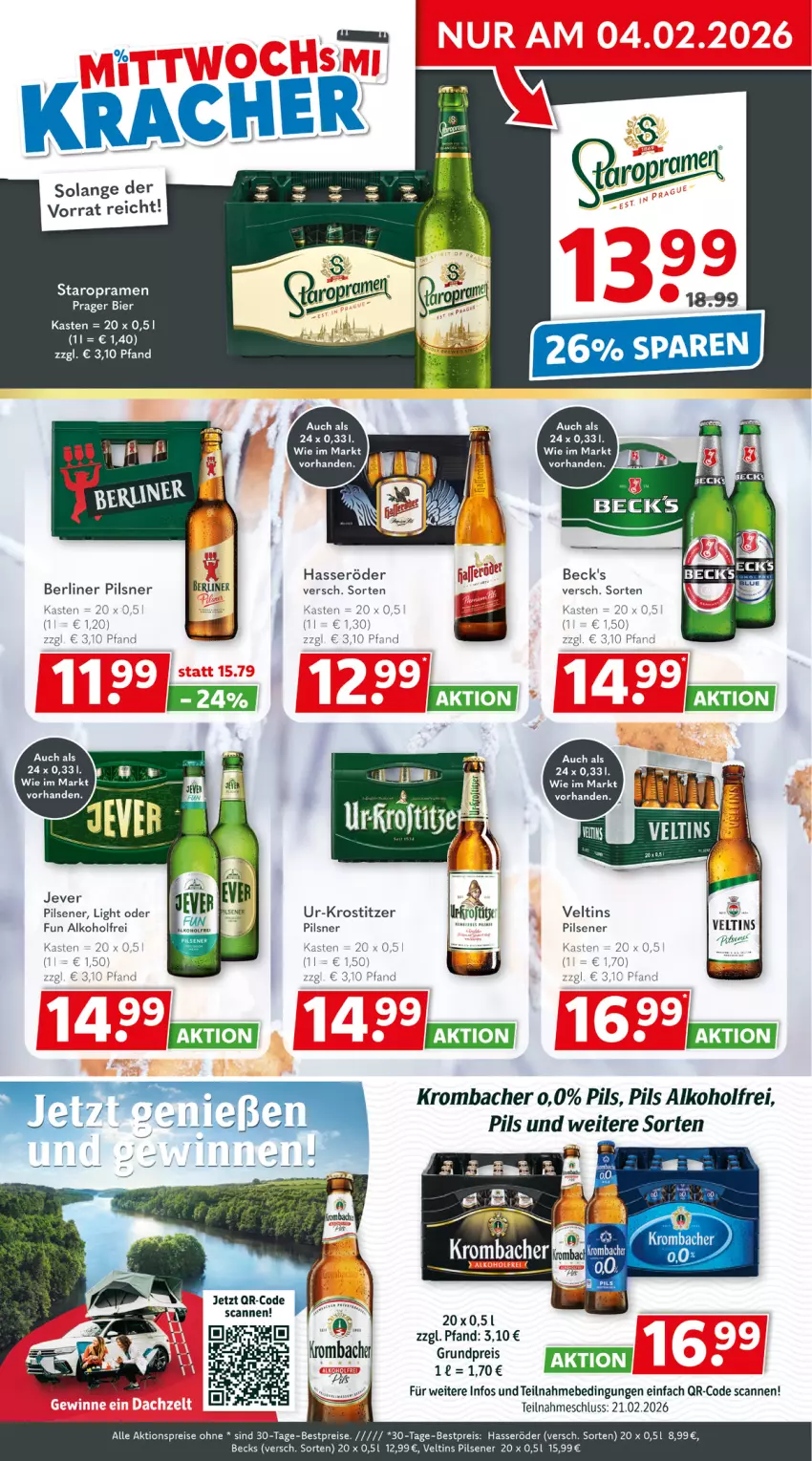 Aktueller Prospekt Getraenkeland - von 01.02 bis 13.02.2026 - strona 2 - produkty: aktionspreis, alkohol, beck's, becks, berliner, bestpreis, bestpreise, bier, eis, hasseröder, krombache, krombacher, pils, pilsener, pilsner, reis, Staropramen, Ti, veltins, veltins pilsener