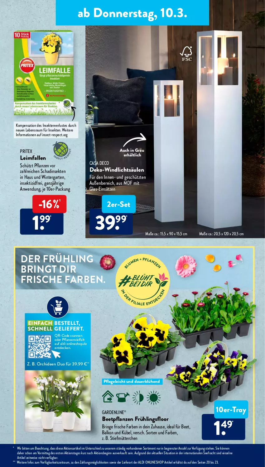 Aktueller Prospekt AldiSud - ALDI Aktuell - von 07.03 bis 12.03.2022 - strona 25 - produkty: aldi, auer, beetpflanzen, casa deco, decke, eis, elle, gardenline®, Garten, gin, Insektizid, orchidee, orchideen, pflanze, pflanzen, ring, Ritex, sekt, Ti, windlicht, ZTE