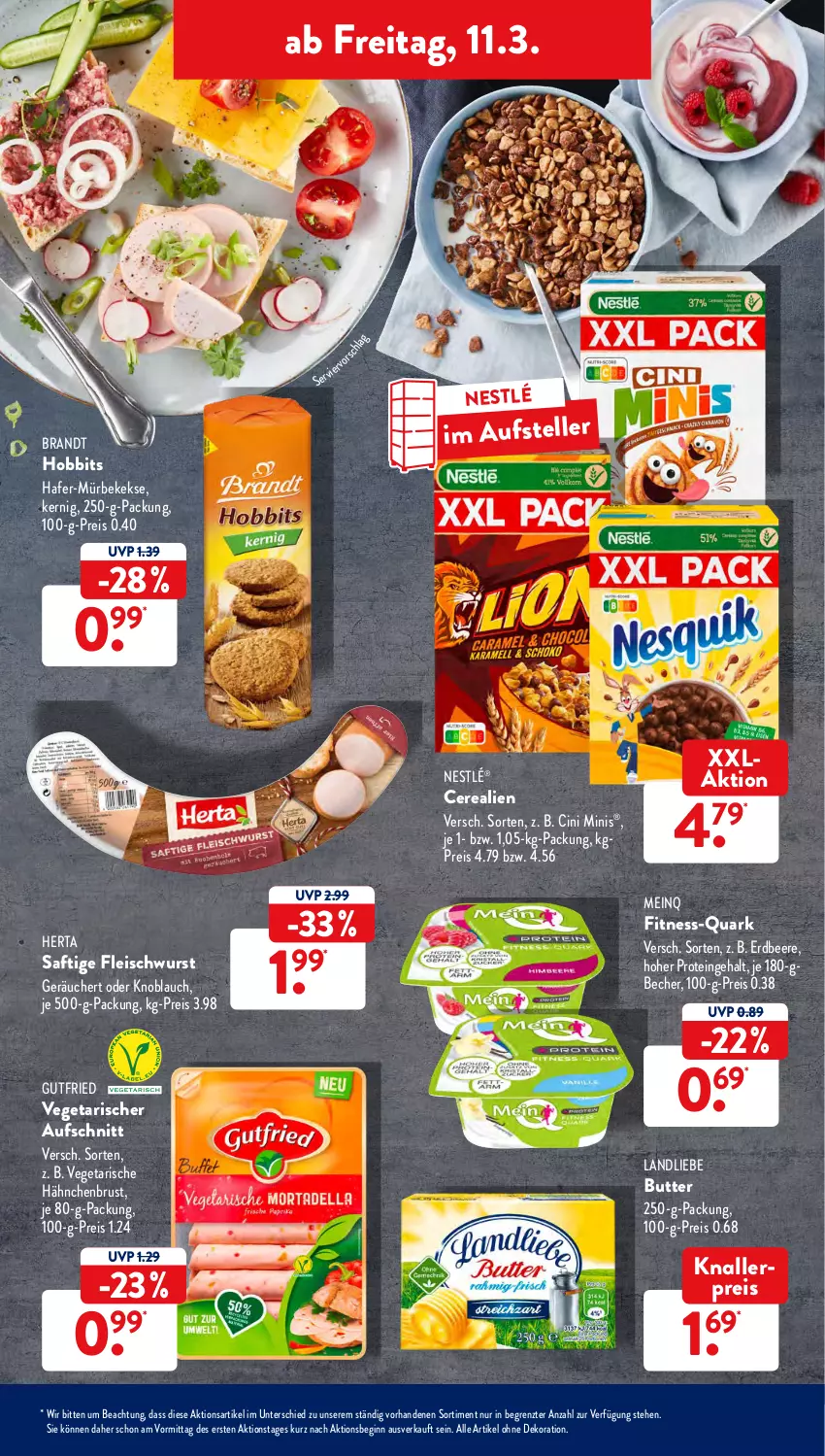 Aktueller Prospekt AldiSud - ALDI Aktuell - von 07.03 bis 12.03.2022 - strona 35 - produkty: alle artikel ohne dekoration, aufschnitt, Becher, beere, brandt, butter, cerealien, cin, dekoration, eis, elle, erdbeere, fleisch, fleischwurst, gin, gutfried, hafer, hähnchenbrust, herta, keks, kekse, knallerpreis, knoblauch, landliebe, nestlé, quark, reis, saft, teller, Ti, Vegeta, wurst, ZTE