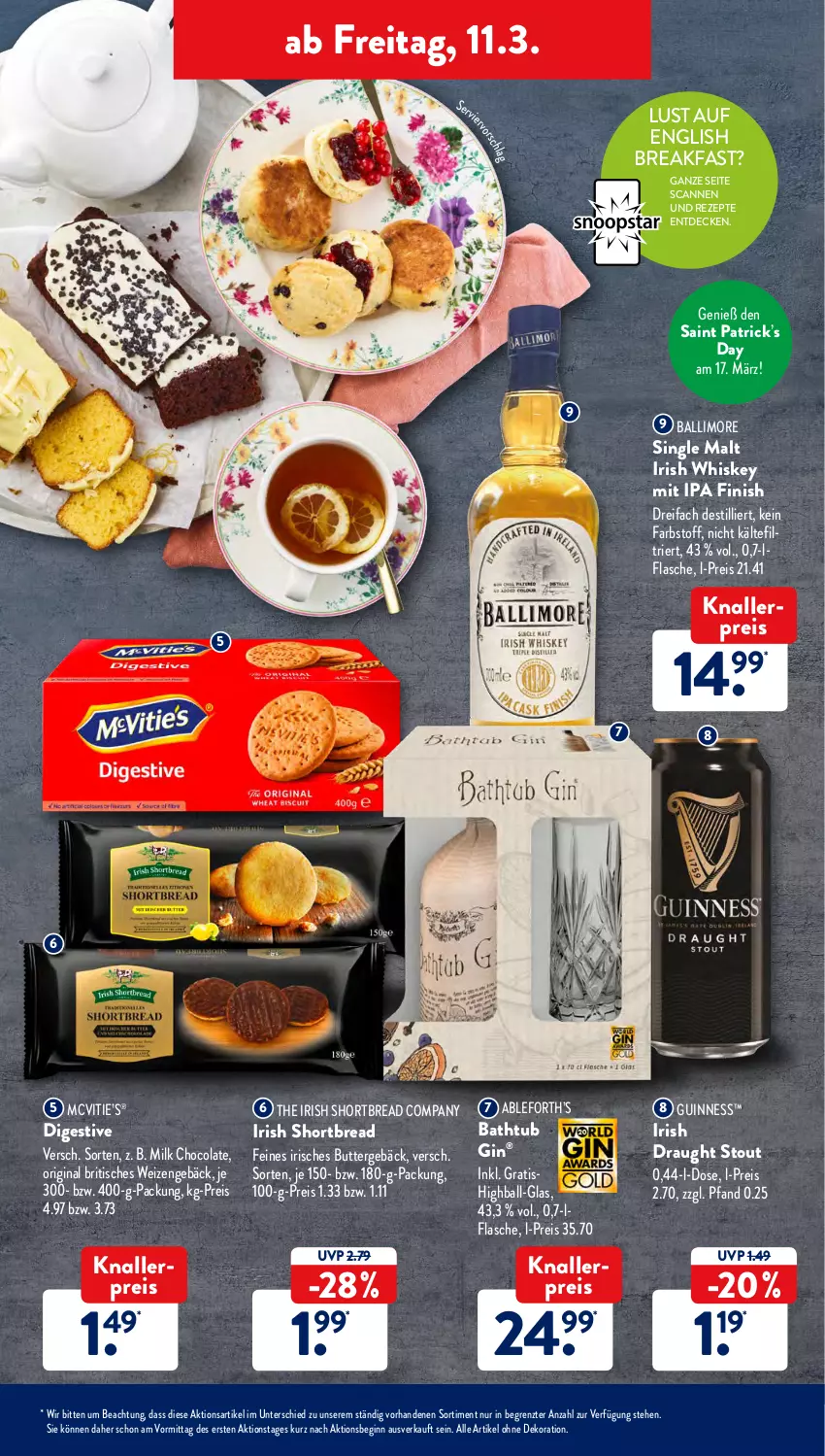 Aktueller Prospekt AldiSud - ALDI Aktuell - von 07.03 bis 12.03.2022 - strona 41 - produkty: alle artikel ohne dekoration, ball, bier, butter, cola, decke, dekoration, eis, Finish, flasche, gin, Guinness, irish whiskey, knallerpreis, limo, reis, rezept, rezepte, single malt, Ti, tisch, whiskey, ZTE