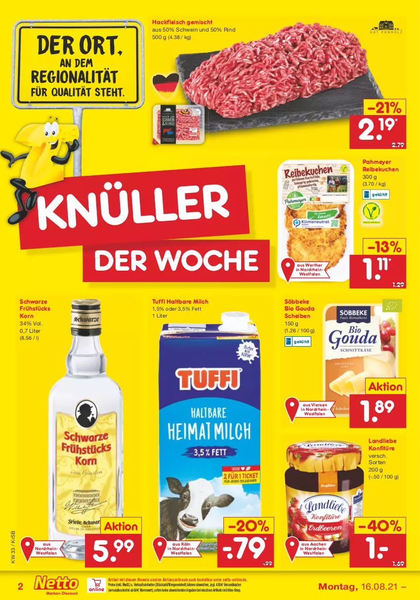 Aktueller Prospekt Netto Marken-Discount - Filial Angebote - von 16.08 bis 21.08.2021 - strona 2