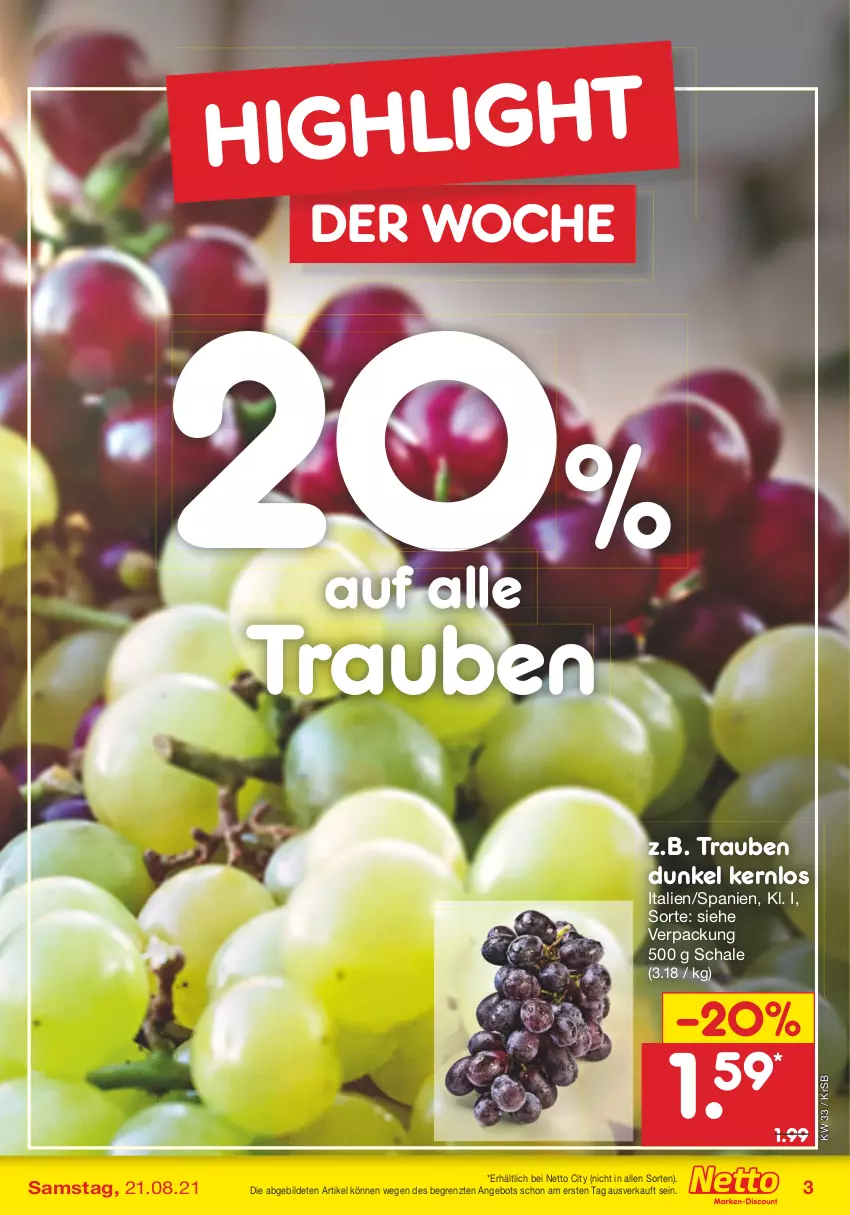 Aktueller Prospekt Netto Marken-Discount - Filial Angebote - von 16.08 bis 21.08.2021 - strona 3