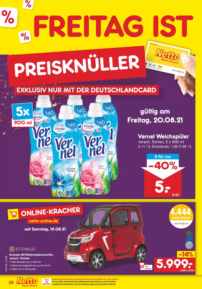 Aktueller Prospekt Netto Marken-Discount - Filial Angebote - von 16.08 bis 21.08.2021 - strona 38