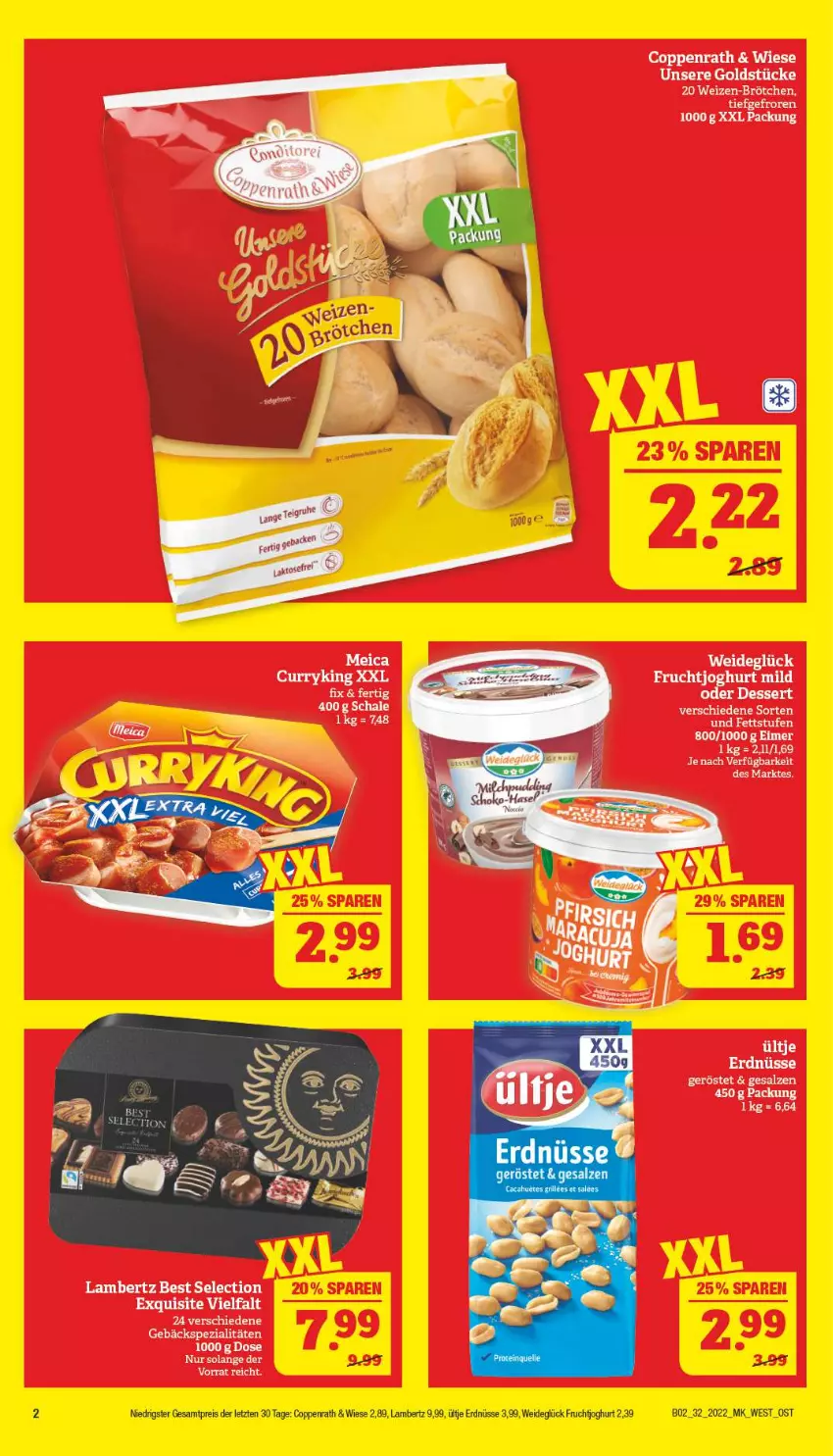 Aktueller Prospekt Marktkauf - Prospekt - von 07.08 bis 13.08.2022 - strona 42 - produkty: Amber, coppenrath, curry, eis, erdnüsse, frucht, fruchtjoghurt, Goldstücke, joghur, joghurt, lambertz, meica, reis, Schal, Schale, Spezi, Ti, ültje, ültje erdnüsse, ZTE