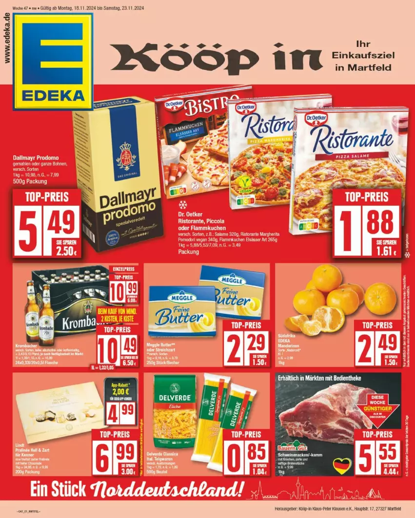 Aktueller Prospekt Edeka - Prospekte - von 18.11 bis 23.11.2024 - strona 1 - produkty: deka, Ti