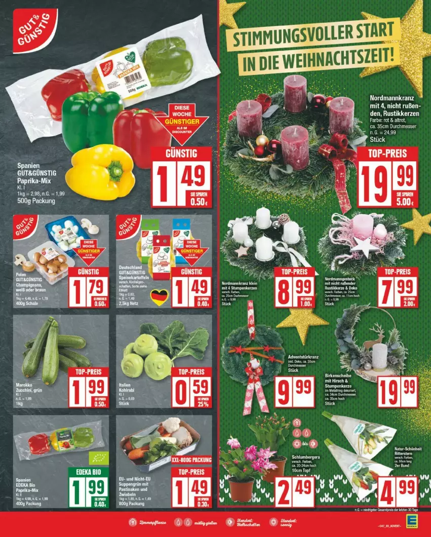 Aktueller Prospekt Edeka - Prospekte - von 18.11 bis 23.11.2024 - strona 3 - produkty: Bank, Kranz, messer, Ti