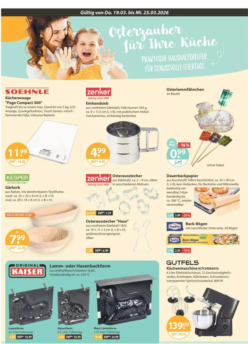 Aktueller Prospekt Vmarkt - Prospekte - von 19.03 bis 25.03.2026 - strona 14 - produkty: auer, Ausstecher, Backform, backofen, backofen und, batterie, beutel, decke, Deckel, edelstahl, elle, ente, gefu, Kaiser, korb, kraft, küche, Küchen, küchenmaschine, Küchenwaage, lamm, mikrowelle, Ofen, papier, rwe, Schneebesen, schüssel, senf, soehnle, Spritzschutz, spülmaschinen, Ti, tisch, Waage