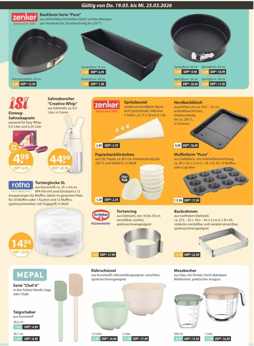 Aktueller Prospekt Vmarkt - Prospekte - von 19.03 bis 25.03.2026 - strona 15 - produkty: Backform, Bau, Becher, beutel, creme, decke, Deckel, edelstahl, elle, küche, Küchen, kuchen, Küchenhelfer, Messbecher, mikrowelle, Muffin, Muffinform, muffins, papier, Ria, ring, Rührschüssel, rwe, sahne, schüssel, Springform, spülmaschinen, Teigschaber, Ti, tisch, torte, tragegriff