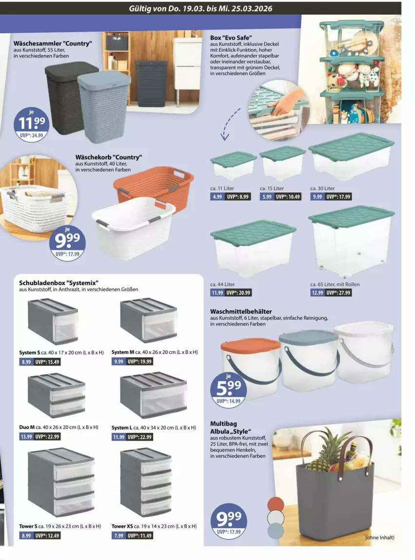 Aktueller Prospekt Vmarkt - Prospekte - von 19.03 bis 25.03.2026 - strona 17 - produkty: Behälter, decke, Deckel, henkel, korb, Reinigung, schubladen, Ti, wäschekorb, waschmittel, Waschmittelbehälter