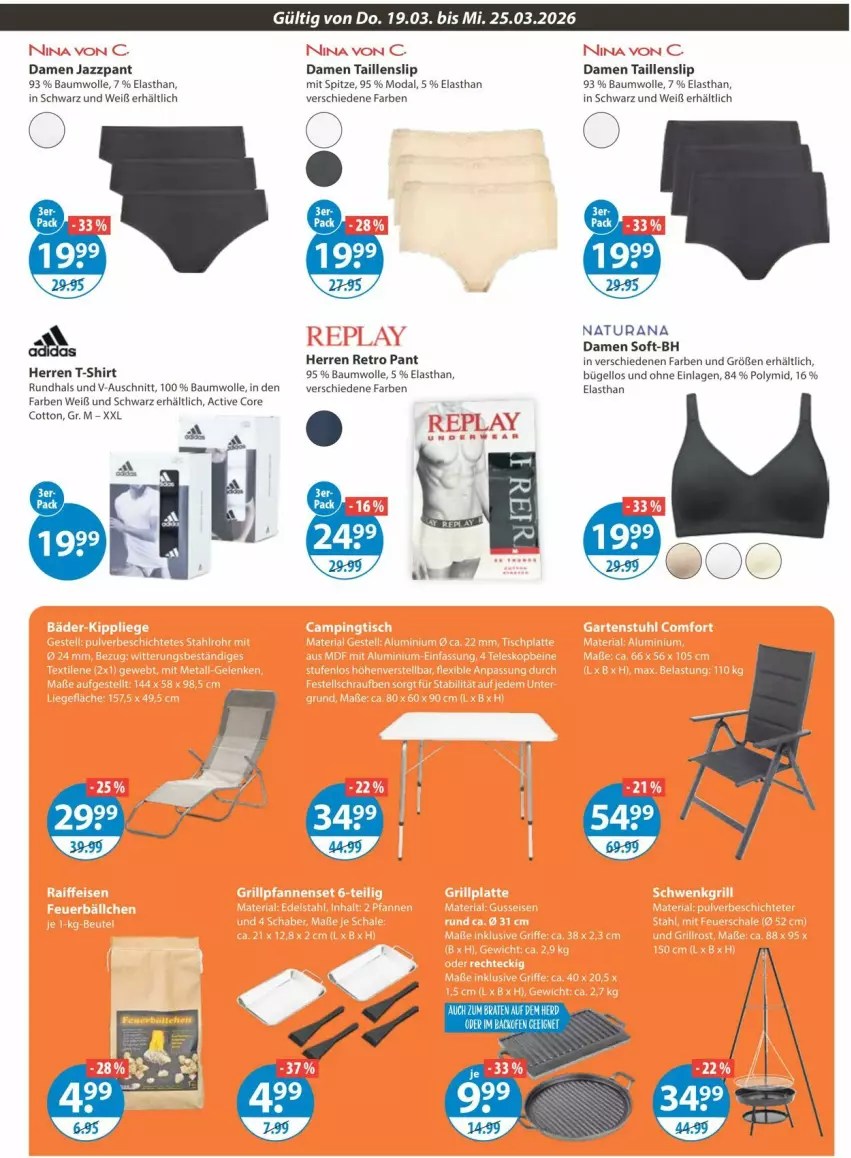 Aktueller Prospekt Vmarkt - Prospekte - von 19.03 bis 25.03.2026 - strona 23 - produkty: Bau, baumwolle, bügel, natur, natura, naturana, Rana, shirt, slip, T-Shirt, Taillenslip, Ti, wolle