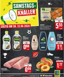 Gazetka promocyjna Edeka - Prospekte - Gazetka - ważna od 22.06 do 22.06.2024 - strona 28 - produkty: Abtei, deka, eis, elle, essig, filet, lachs, lebensmittel, Nektar, nektarinen, reis, schauma, schwein, schweine, schweinefilet, shampoo, spülung, Ti, wein, weine, ZTE