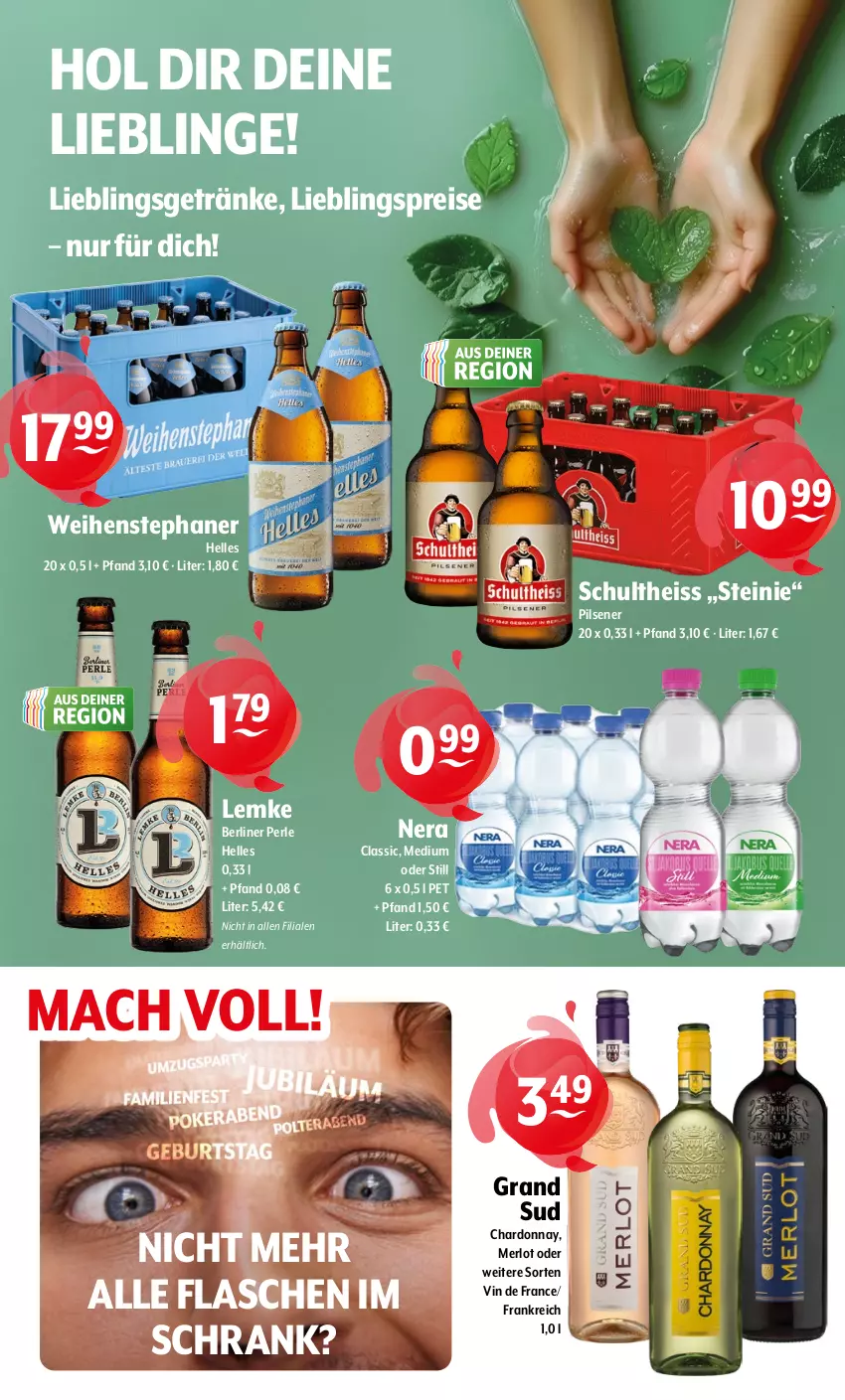 Aktueller Prospekt Getraenke Hoffmann - Prospekte - von 08.09 bis 13.09.2025 - strona 9 - produkty: berliner, chardonnay, eis, elle, flasche, getränk, getränke, grand sud, mac, merl, merlot, pils, pilsener, reis, Schrank, Schultheiss, Ti, vin de france, weihenstephan