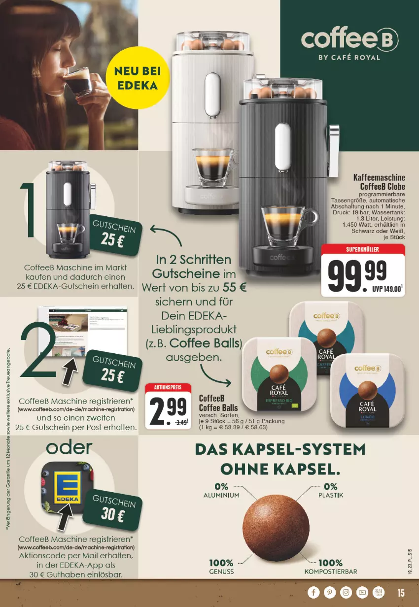 Aktueller Prospekt E Center - Angebote der Woche - von 08.05 bis 13.05.2023 - strona 15 - produkty: angebot, angebote, asti, auto, ball, deka, eis, gutschein, gutscheine, kaffee, kaffeemaschine, mac, Schal, tasse, Ti, tisch, wasser, wassertank