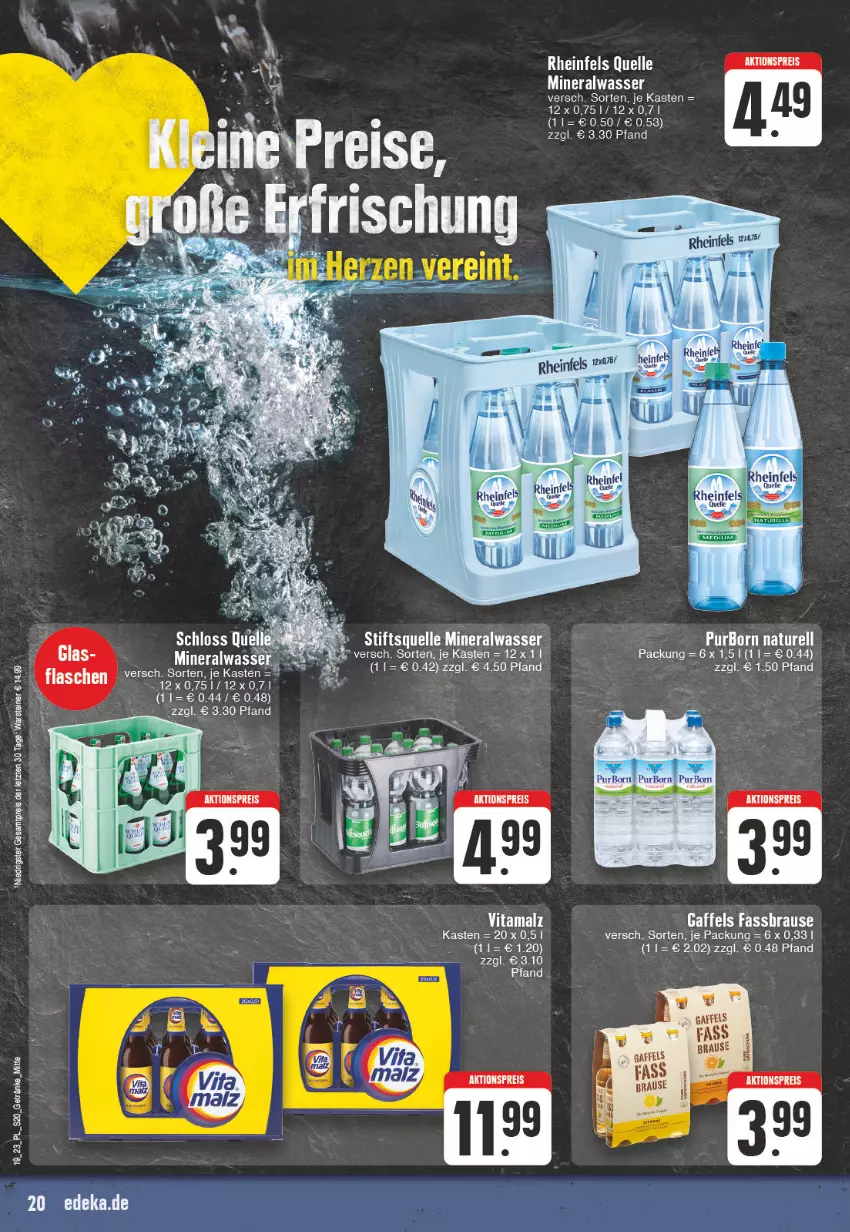 Aktueller Prospekt E Center - Angebote der Woche - von 08.05 bis 13.05.2023 - strona 20 - produkty: Alwa, elle, getränk, getränke, LG, malz, mineralwasser, natur, rel, Ti, vita, vitamalz, wasser