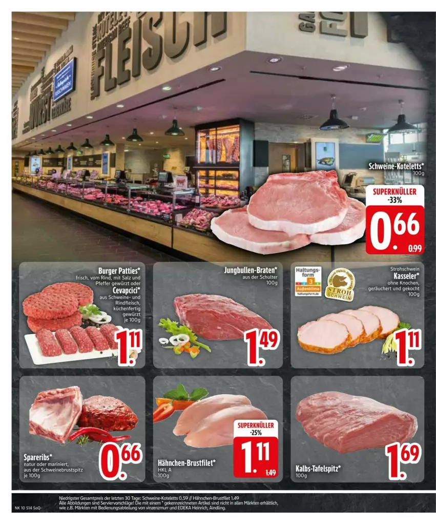 Aktueller Prospekt Edeka - Prospekte - von 04.03 bis 08.03.2025 - strona 14 - produkty: brustfilet, burger, eis, filet, fleisch, hähnchen-brustfilet, kasseler, kotelett, küche, Küchen, reis, rind, rindfleisch, rwe, schwein, schweine, Ti, wein, weine, ZTE