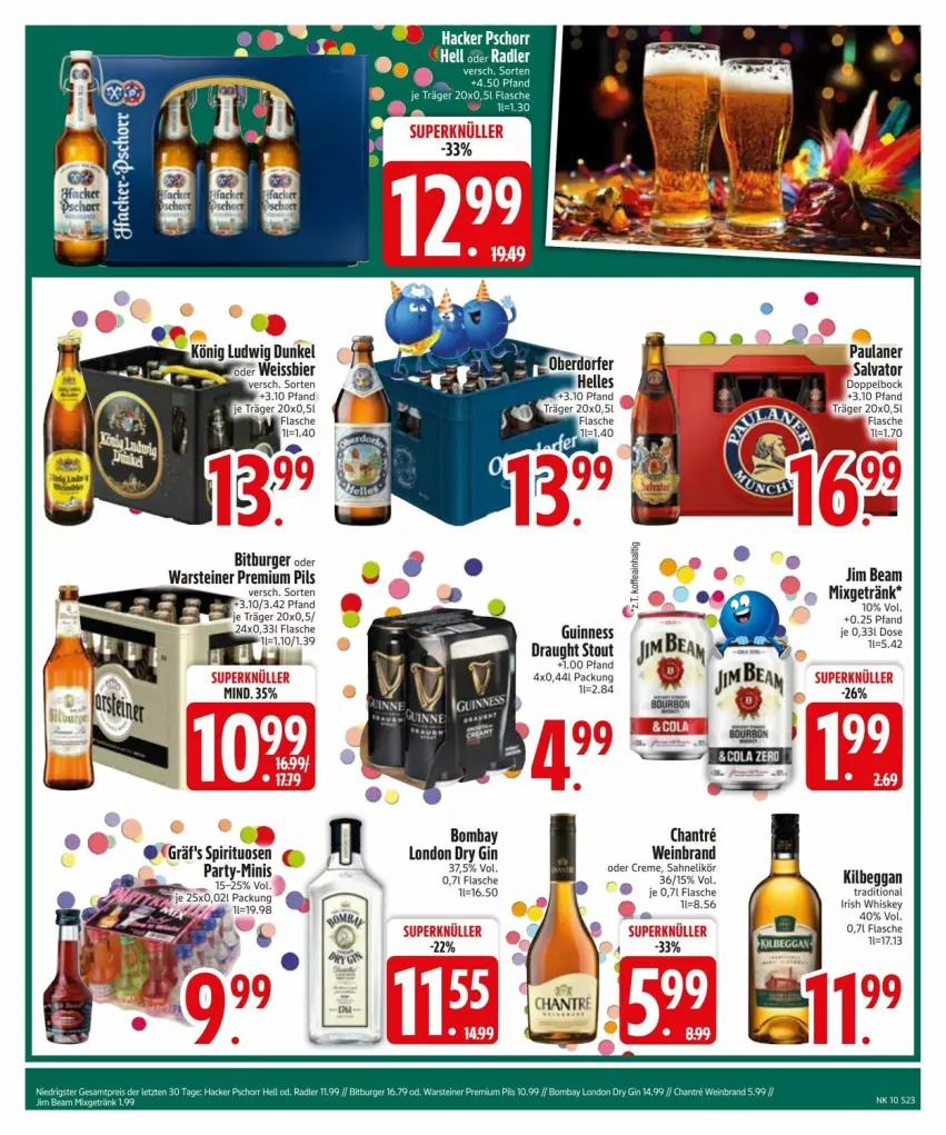 Aktueller Prospekt Edeka - Prospekte - von 04.03 bis 08.03.2025 - strona 23 - produkty: bitburger, burger, creme, dry gin, flasche, getränk, gin, irish whiskey, jim beam, kilbeggan, likör, london dry, london dry gin, Mixgetränk, Paula, paulaner, pils, premium pils, sahne, spirituosen, steiner, Ti, warsteiner, wein, weinbrand, whiskey