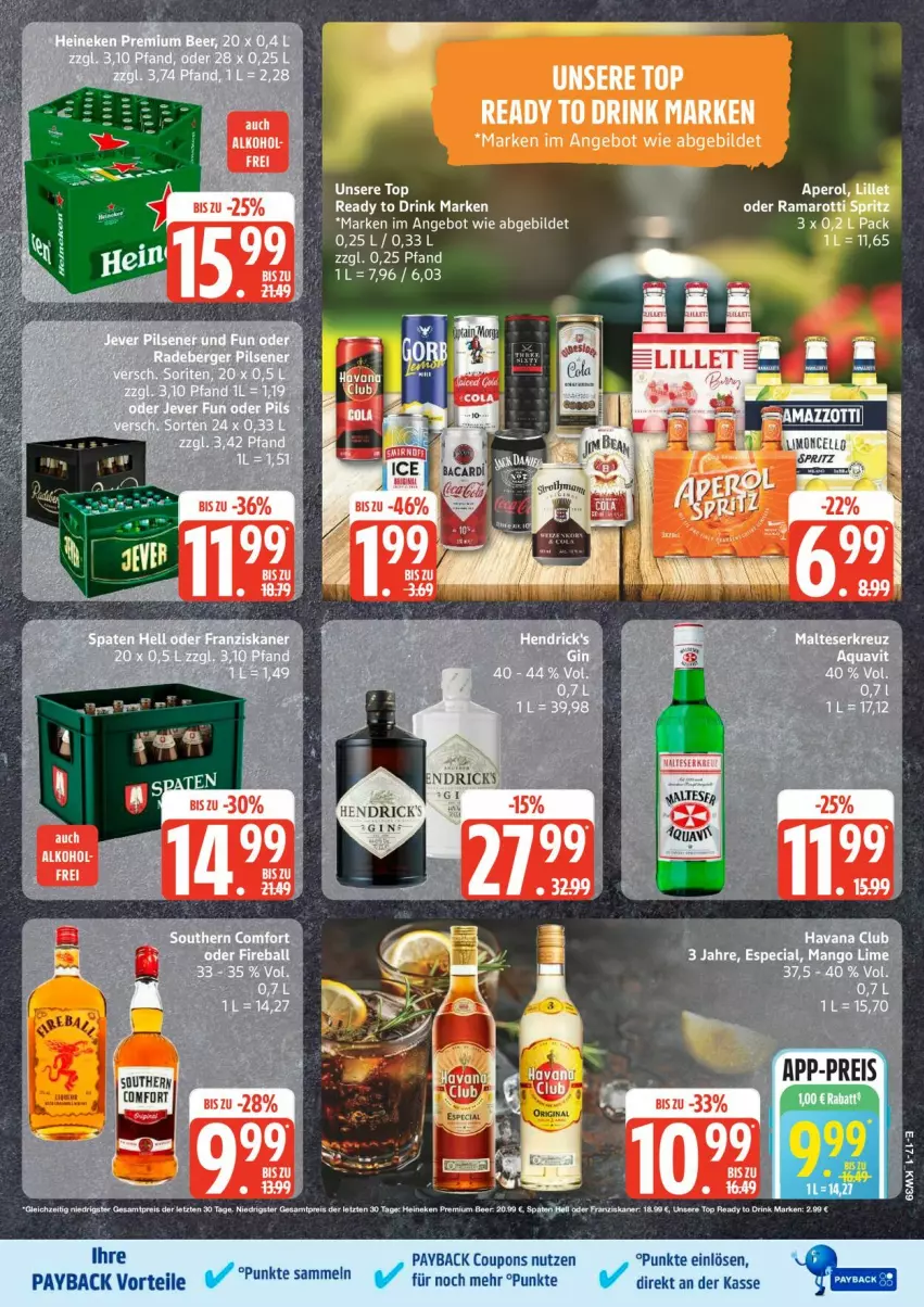 Aktueller Prospekt Edeka - Prospekte - von 21.09 bis 26.09.2026 - strona 22 - produkty: angebot, coupon, coupons, drink, gin, payback
