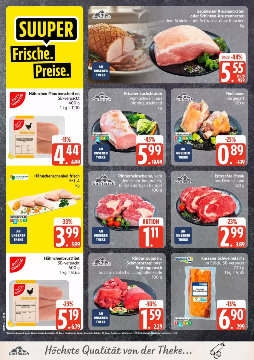 Aktueller Prospekt Edeka - Prospekte - von 21.09 bis 26.09.2026 - strona 8 - produkty: braten, brustfilet, ente, filet, gulasch, hähnchenbrust, hähnchenbrustfilet, hähnchenschenkel, henkel, kasseler, lachs, minutenschnitzel, rind, rinder, Rinderroulade, rinderrouladen, rouladen, schenkel, schinken, schnitzel, schwein, schweine, Schweinelachs, wein, weine